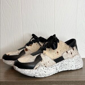 Alcala's Boots Rare Cow Hair Leather Sneaker Chunky Sole Handmade 8